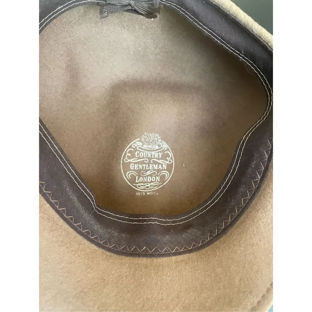 Country Gentleman London Driving Cap Tan 100% Wool Winter Newsboy Hat Size M
